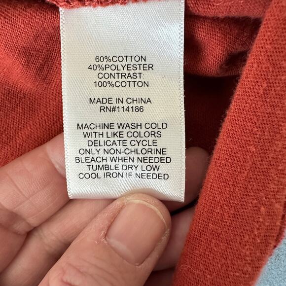 frye and co. mens polo shirt lt tall burgundy cotton blend short sleeve preowned - Picture 6 of 9